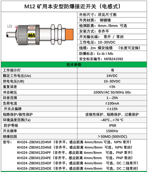 M12煤安本安型防爆接近开关(图1)