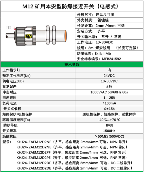 M12煤安本安型防爆接近开关(图2)